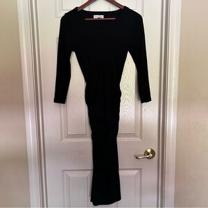 Michael Stars Natalie Midi Stretchy Dress, Black, Size Small, Made in USA